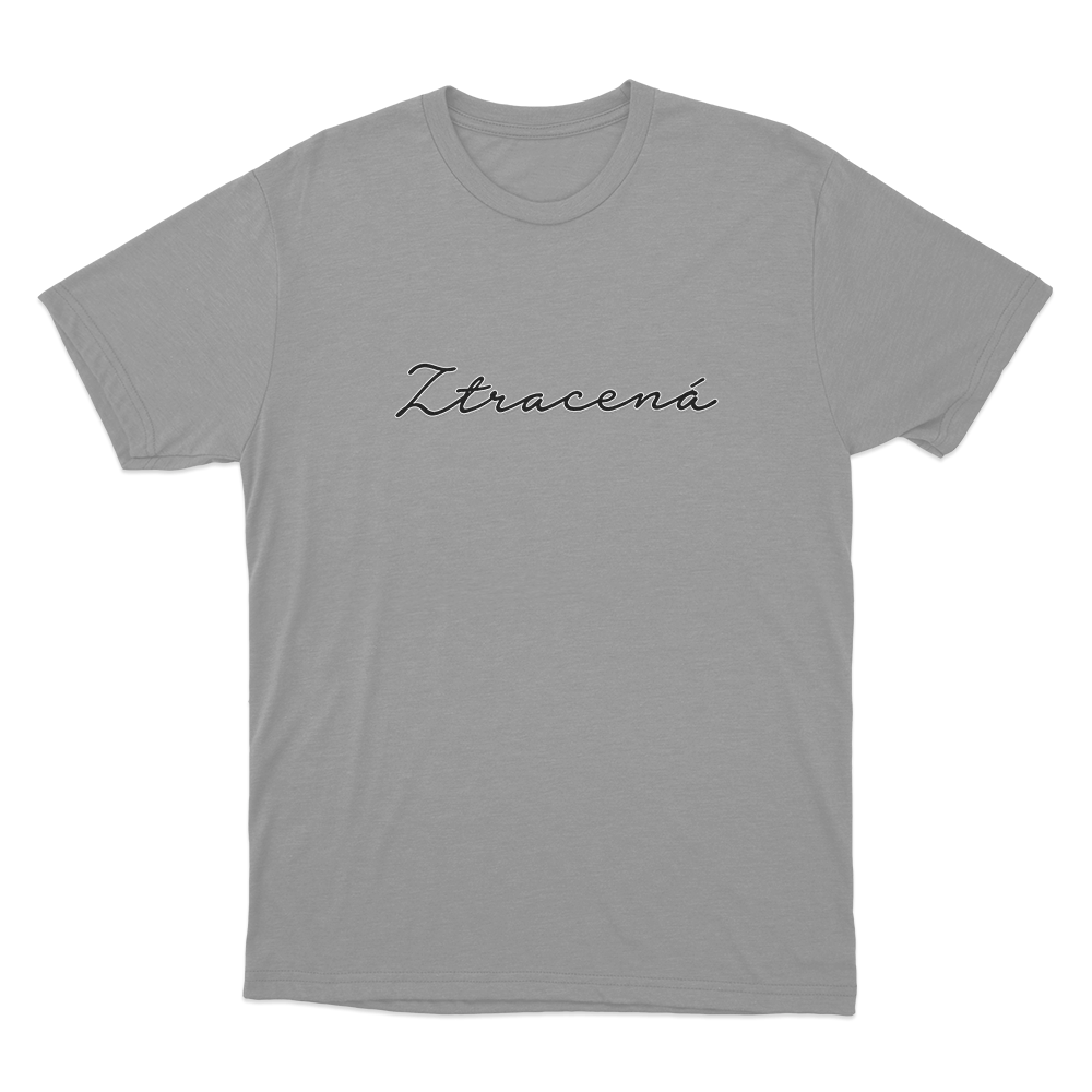 Ztracená Text Unisex T Shirt Grey Ztracena Text Unisex T Shirt Grey